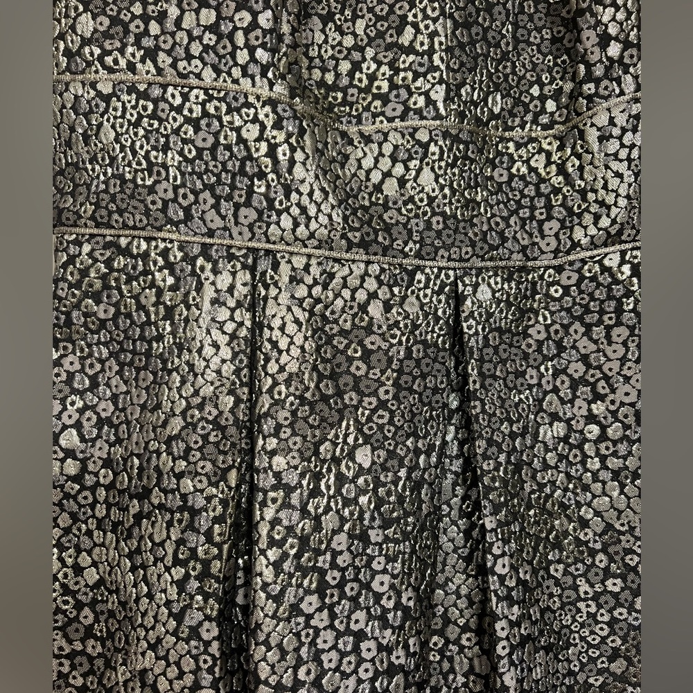 Guess Los Angeles Cocktail Mini Dress Black Gold Leopard Print Size 12 - Picture 2 of 10